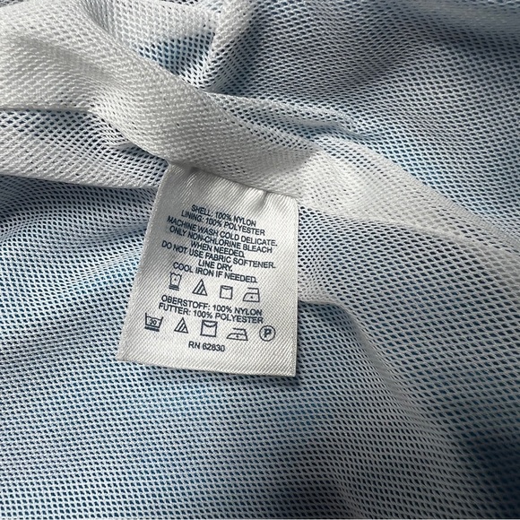 Lands End Womens Rain Jacket Sz M 10-12 Hood Pockets Full Zip Nylon Wind Weather - Picture 7 of 13